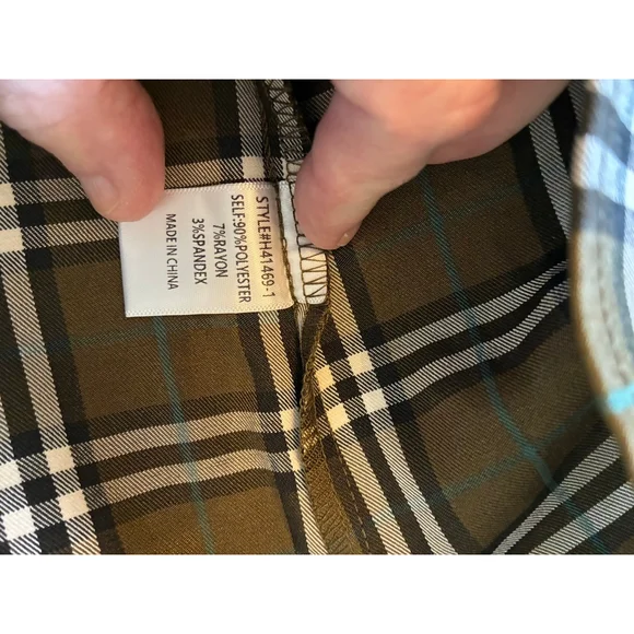 0247 NWOT Size Small **Jodifil** Green Plaid Shirt Dress. - Picture 11 of 14